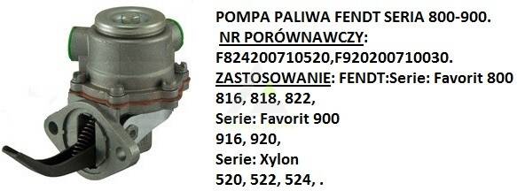 F824200710520 pompa paliwa Fendt 800-900