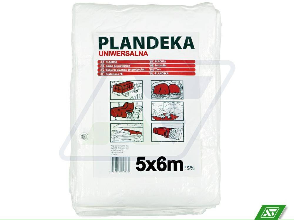Plandeka biała Uniwersalna 5x6 55 g.