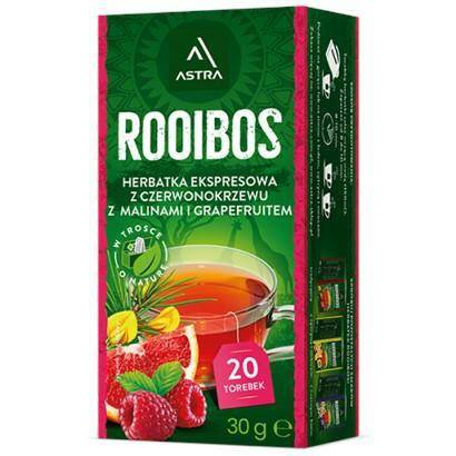 ASTRAK herbata malina z grapefruitem ROOIBOS 20 torebek