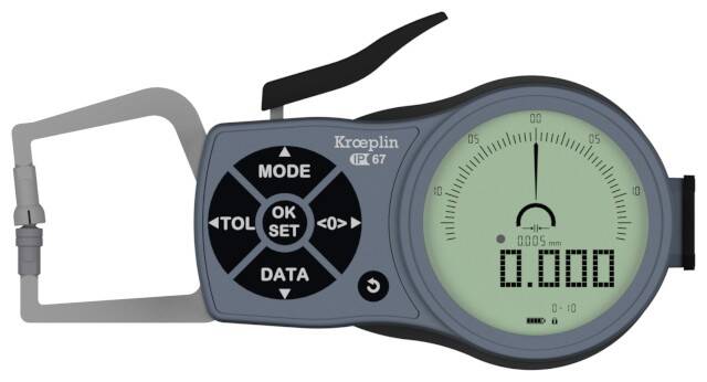 KROEPLIN macki pomiarowe elektroniczne zewnętrzne 0-10/0,005 mm K110T 854.906