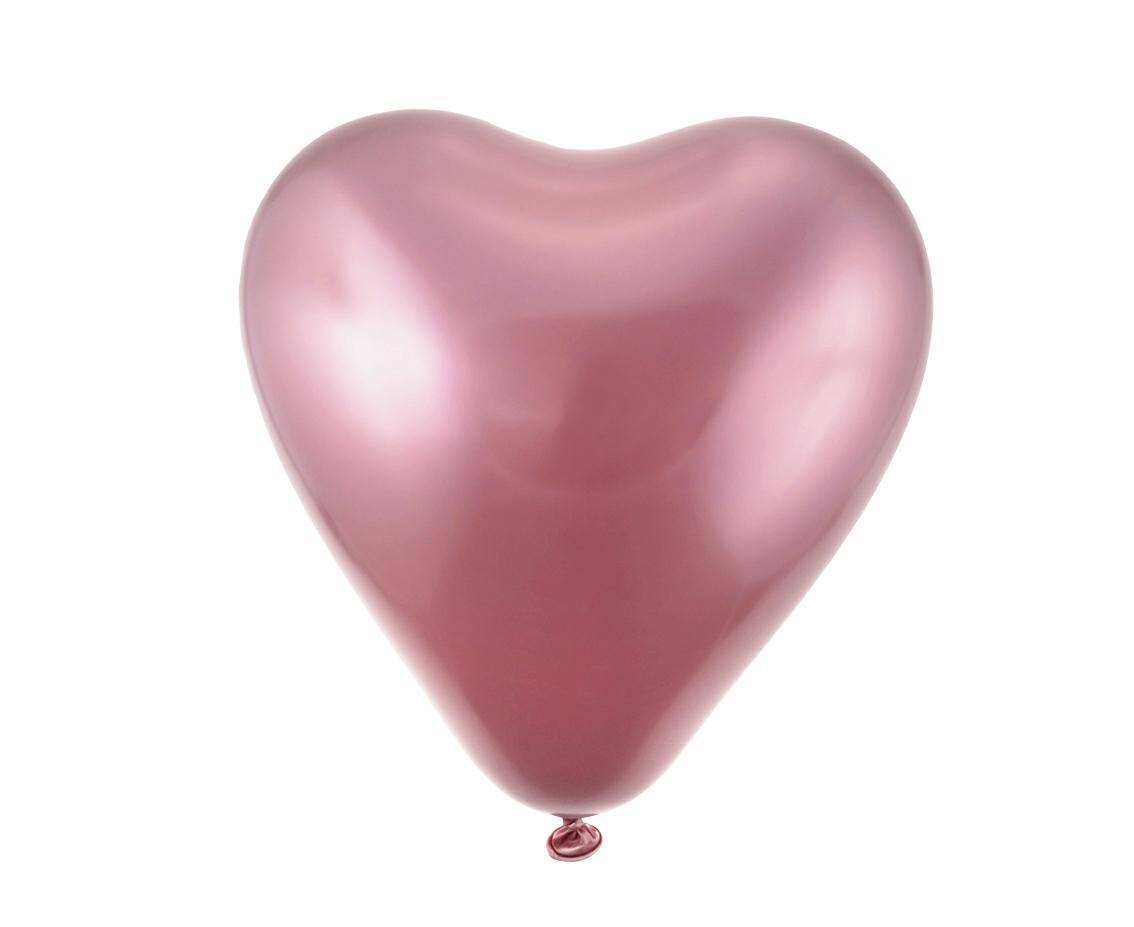 Balony platynowe j. różowe serca 12