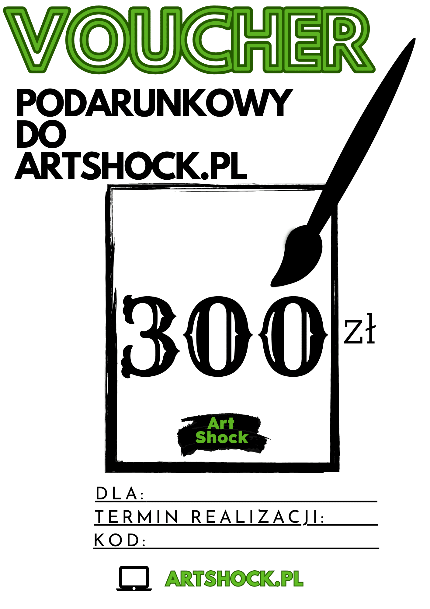 Bon podarunkowy do Artshock.pl 300zł
