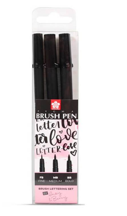 Sakura Pigma Brush Pen Set 3 Lettering