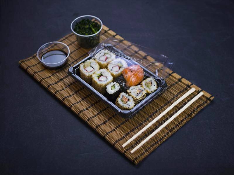 Sushi set 2 PLA 18,2x13,8x4cm z pokrywką