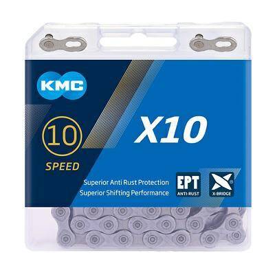 Łańcuch KMC X10 EPT 10rz 114 szary box