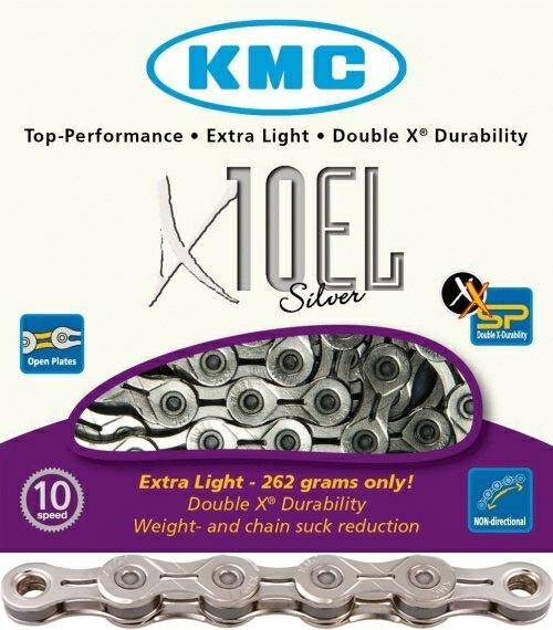 Łańcuch KMC X10 EL x114 srebrny box