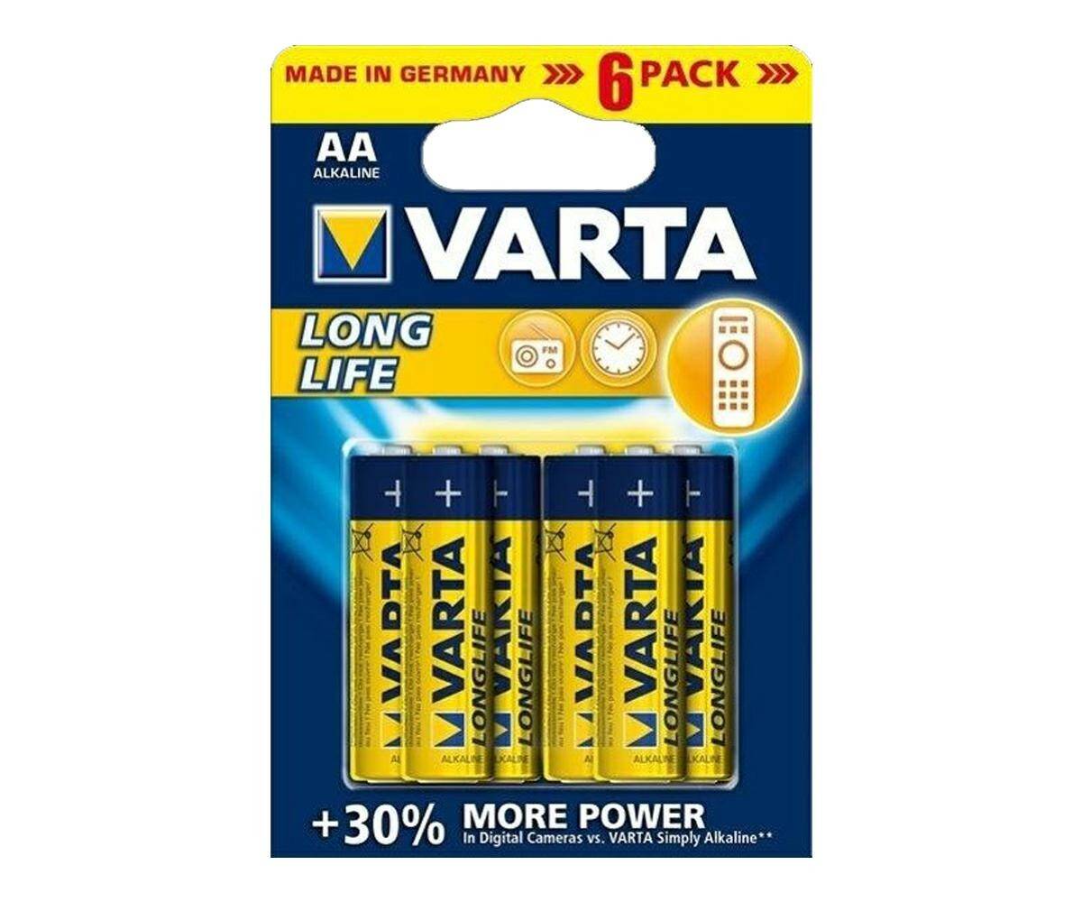 Alkaline battery LR6 AA VARTA LONGLIFE (6 units)