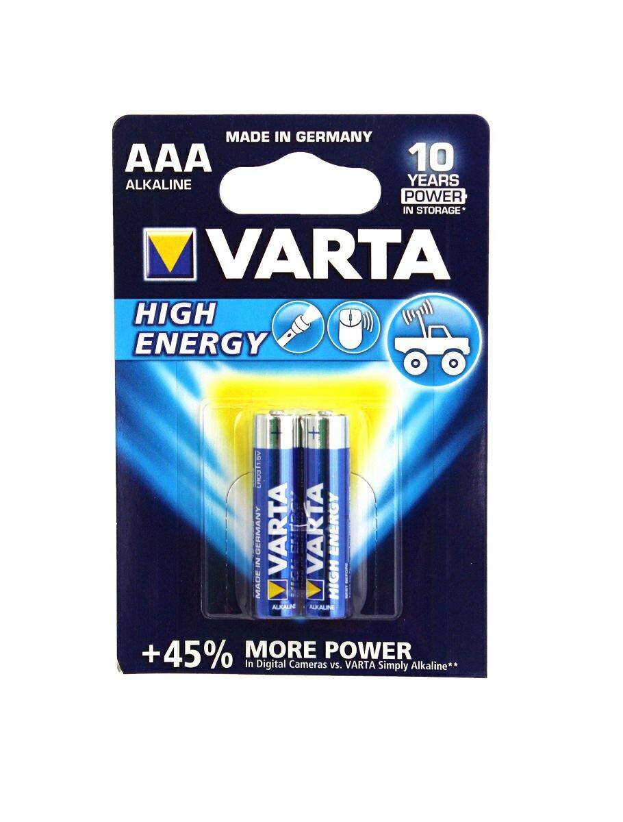 Bateria alkaliczna LR03  AAA VARTA High Energy (2 sztuki)