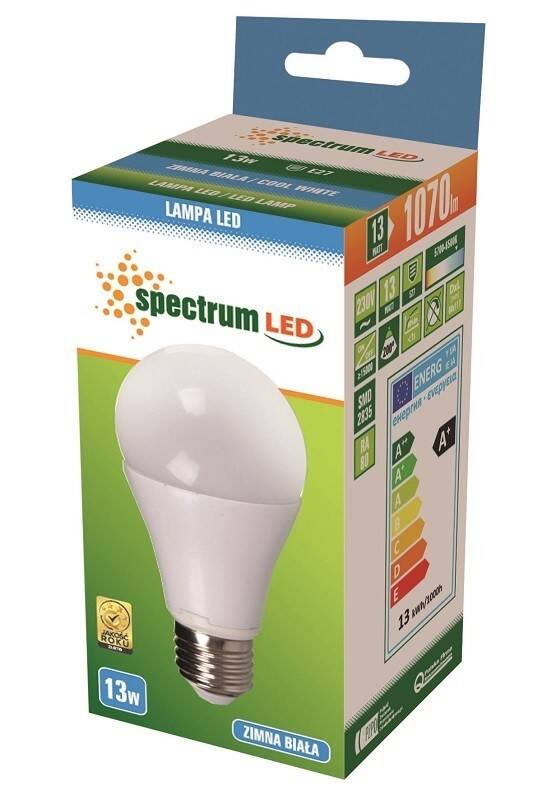 Żarówka SPECTRUM GLS LED E27 13W CW ZIMN