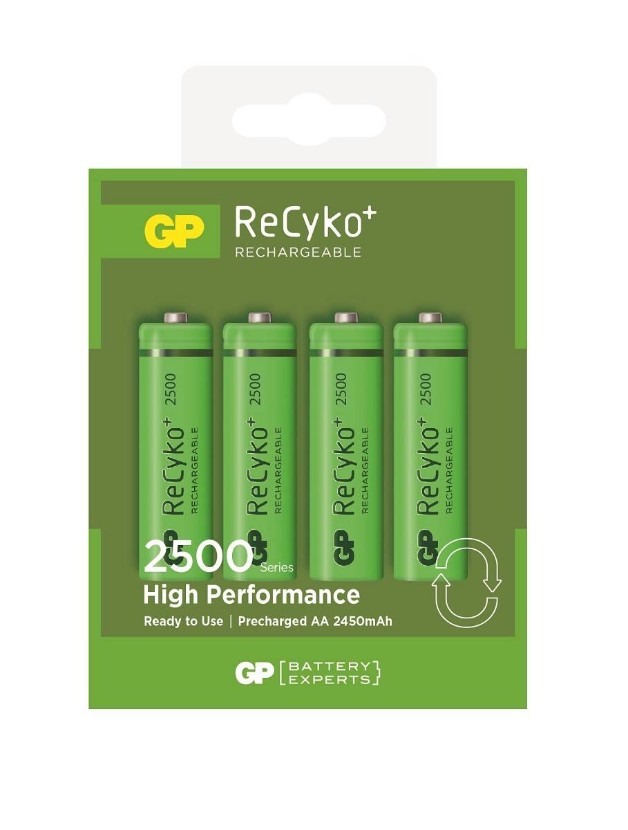 Rechargeable Battery GP Recyko R6 AA 2450mAh (4 units)