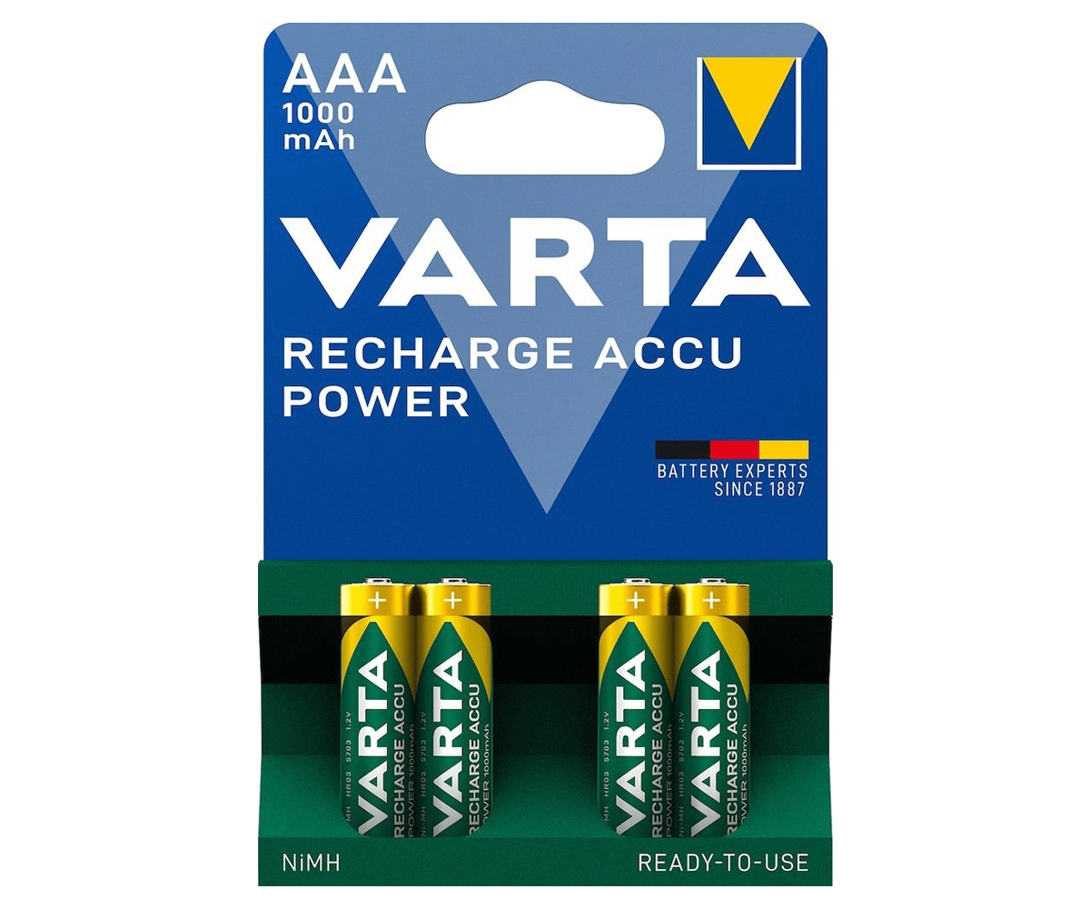 Akumulatorki Varta PowerAccu R03 AAA 1000mAh (4 sztuki)