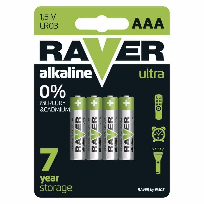 Bateria alkaliczna LR03  AAA RAVER (4 sztuki)