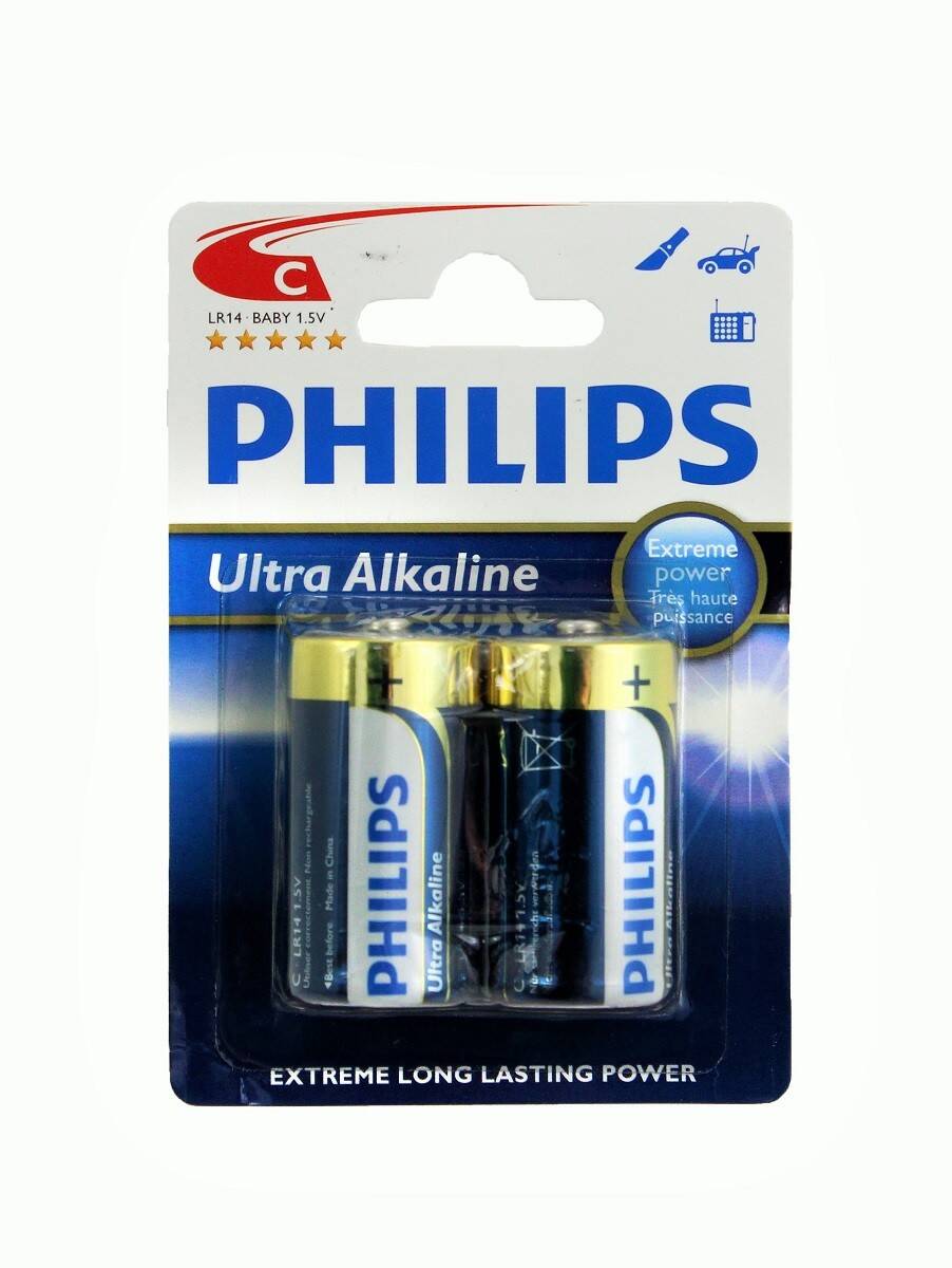 Bateria alkaliczna LR14 PHILIPS ULTRA (2 sztuki)