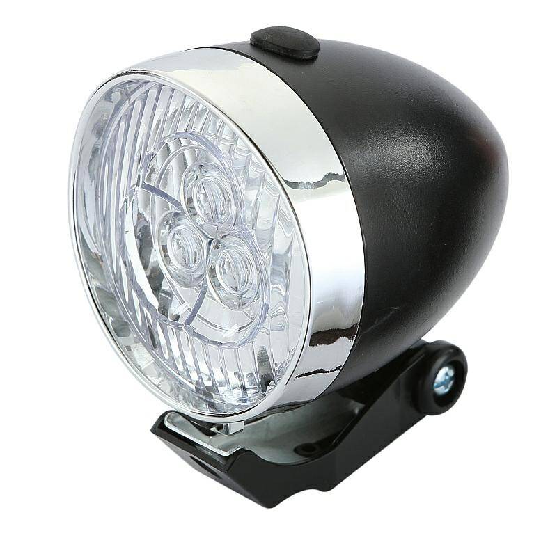 Lampka do roweru przednia czarna - 3 super white LED montowana na widelec