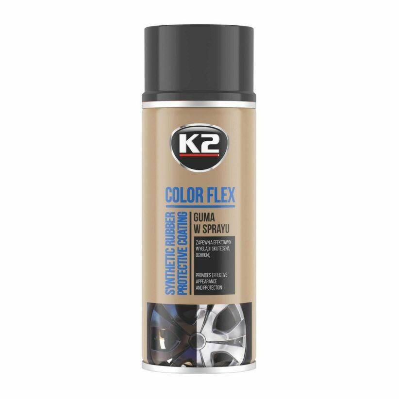 K2 COLOR FLEX guma spray czarny mat