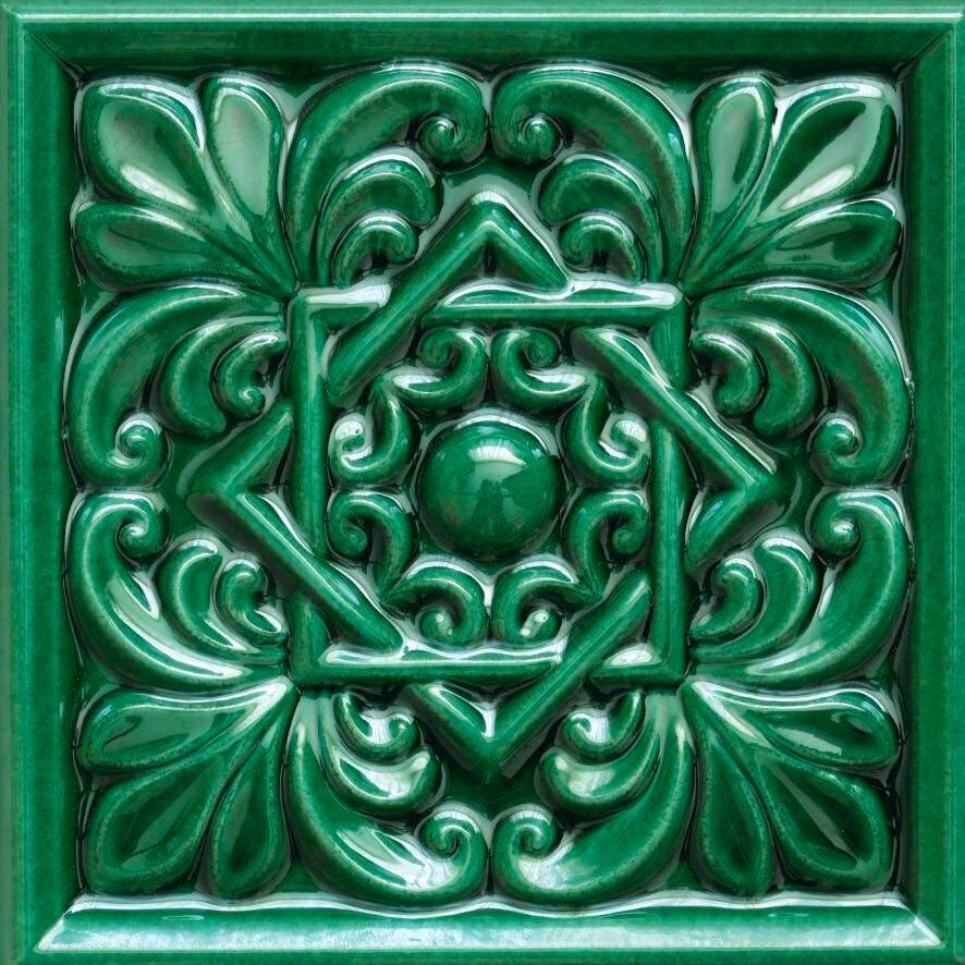 CIL RELIEVE CEVICA GREEN GLOSSY 15x15
