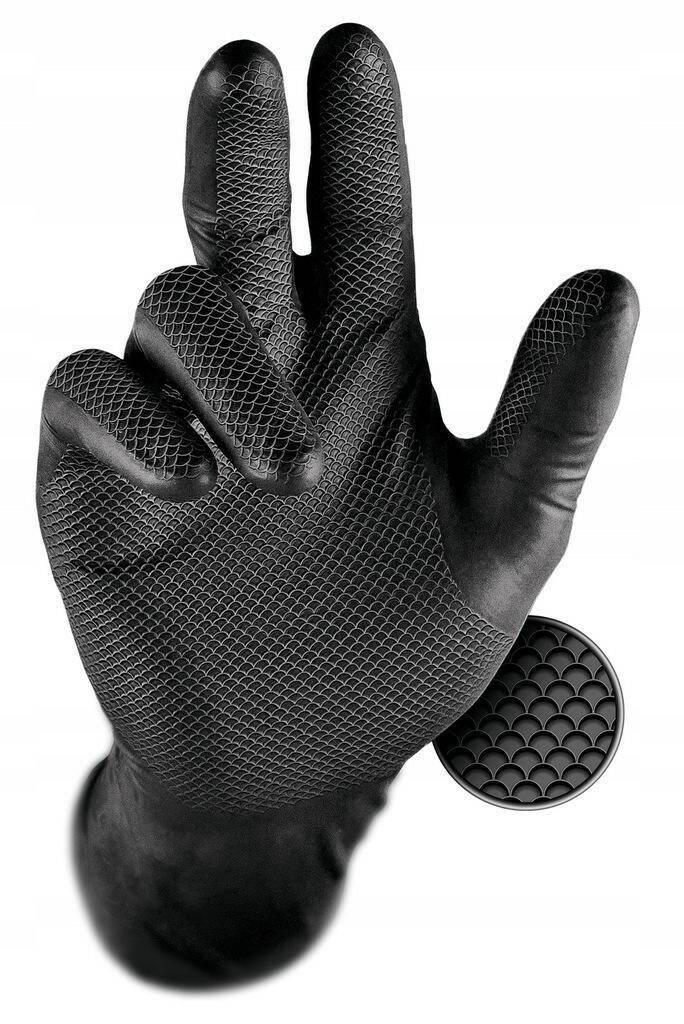 GRIPPAZ rękawice nitrylowe S (50szt)  czarne
