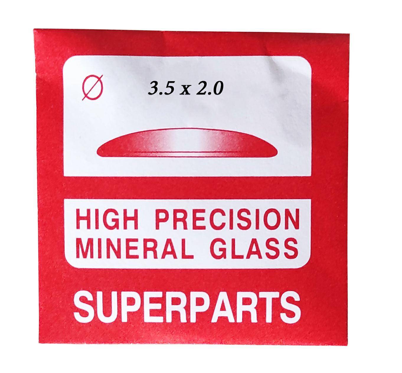 Szkło mineralne soczewkowe 3,5x2,0mm 350