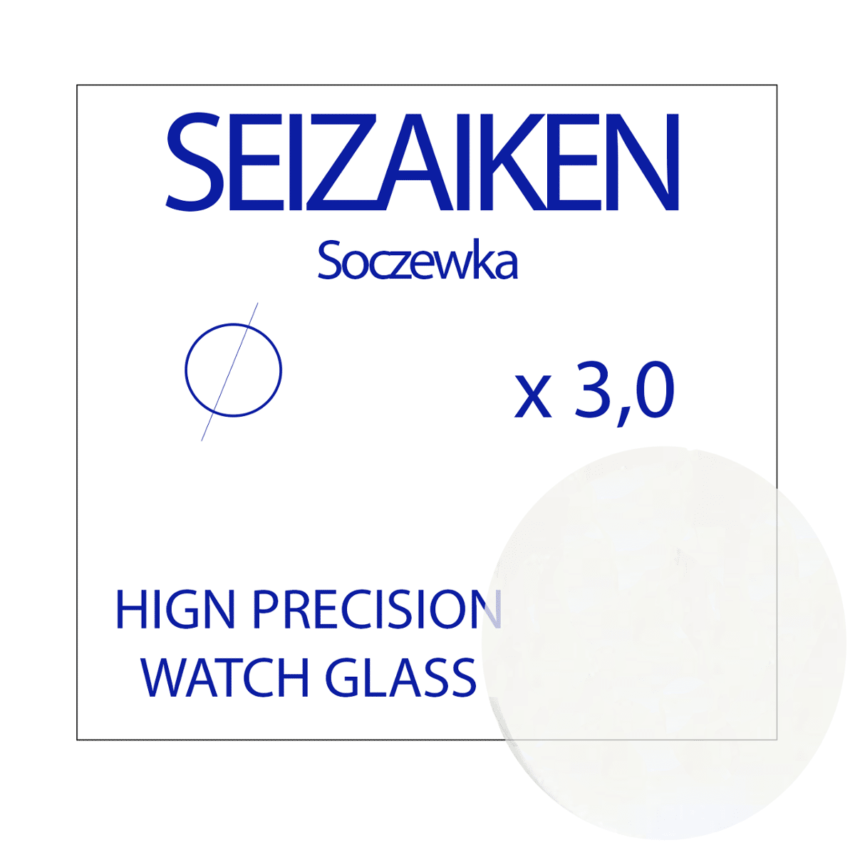 Szkło mineralne soczewkowe 3,0x1,5mm 325