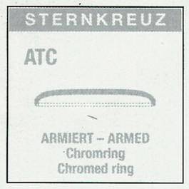 Szkło okrągłe plexi Sternkreuz ATC 340 zbrojone, srebrny ring