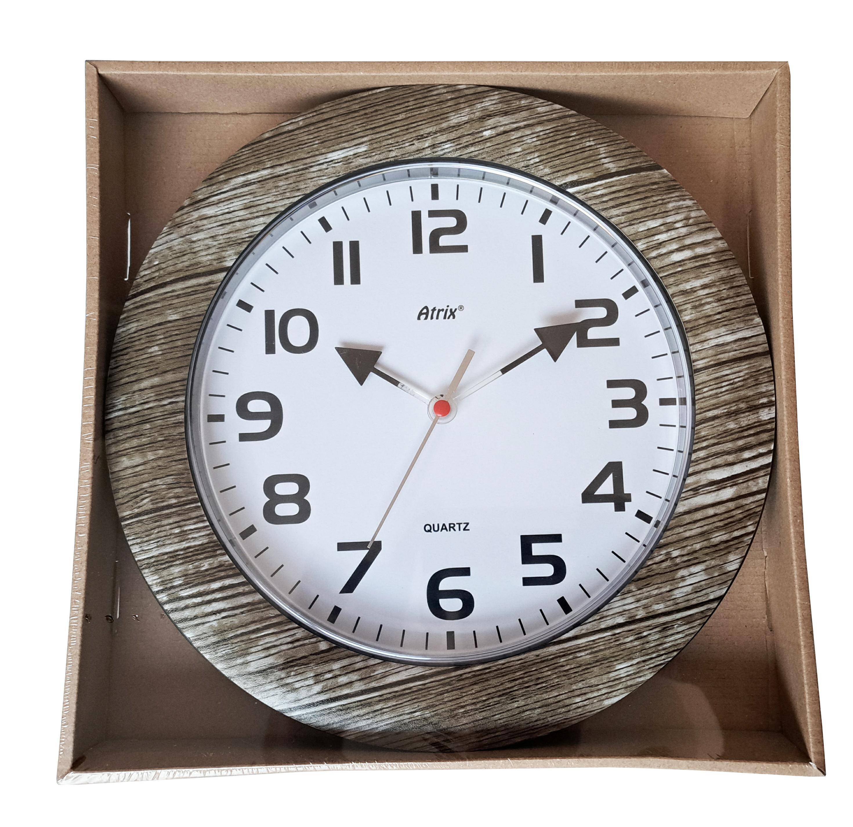ZEGAR ŚCIENNY ATRIX T1217-5 Drewnopodobny zegar ścienny