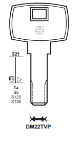 Klucz mieszkaniowy Silca  DM22 TVP