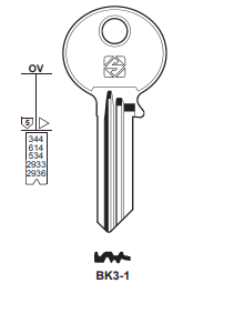 Klucz mieszkaniowy Silca  BK3-1