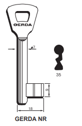 Klucz podklamkowy GERDA 35