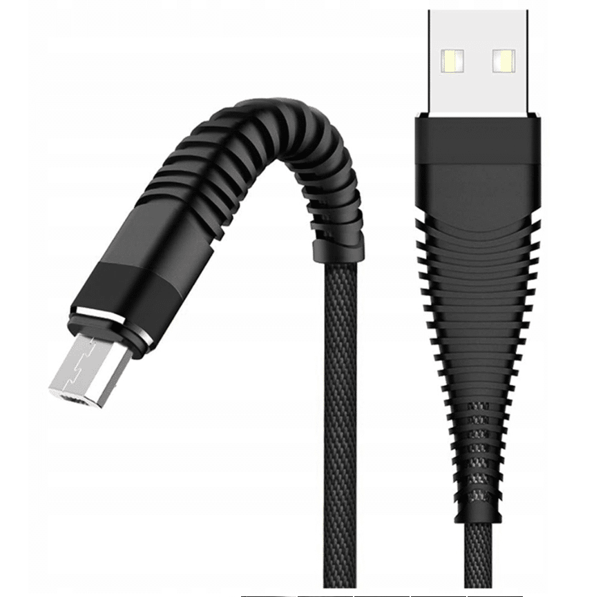 Cable USB Nylon Type-C black 1m (bulk)