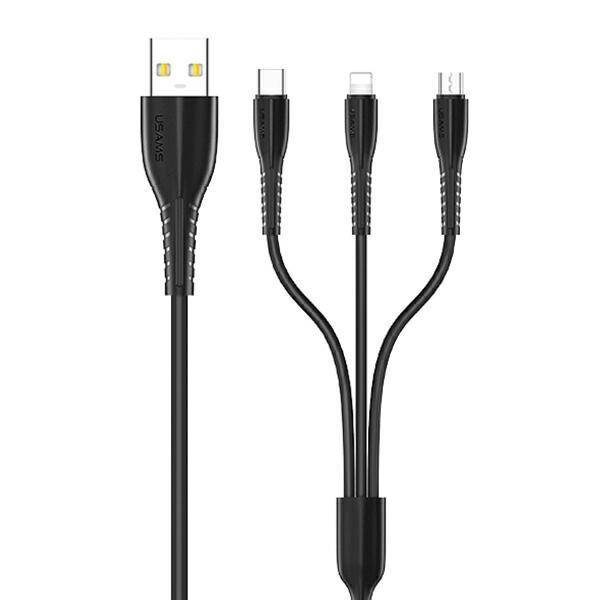 USAMS Cable U35 3in1 2A 1m black