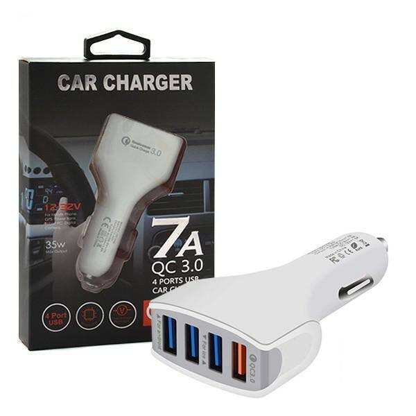 Car Charger 4 x USB 7A QC 3.0 white