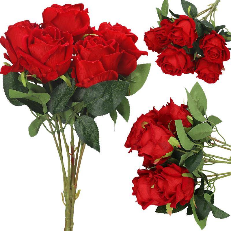 Róże bukiet x 7 43cm czerwone