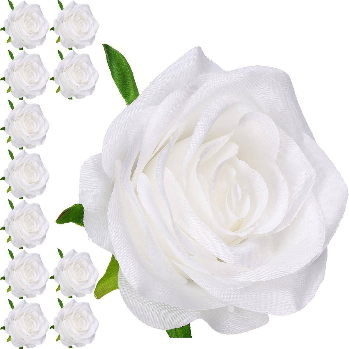 KWIATY SZTUCZNE róża biała 10cm