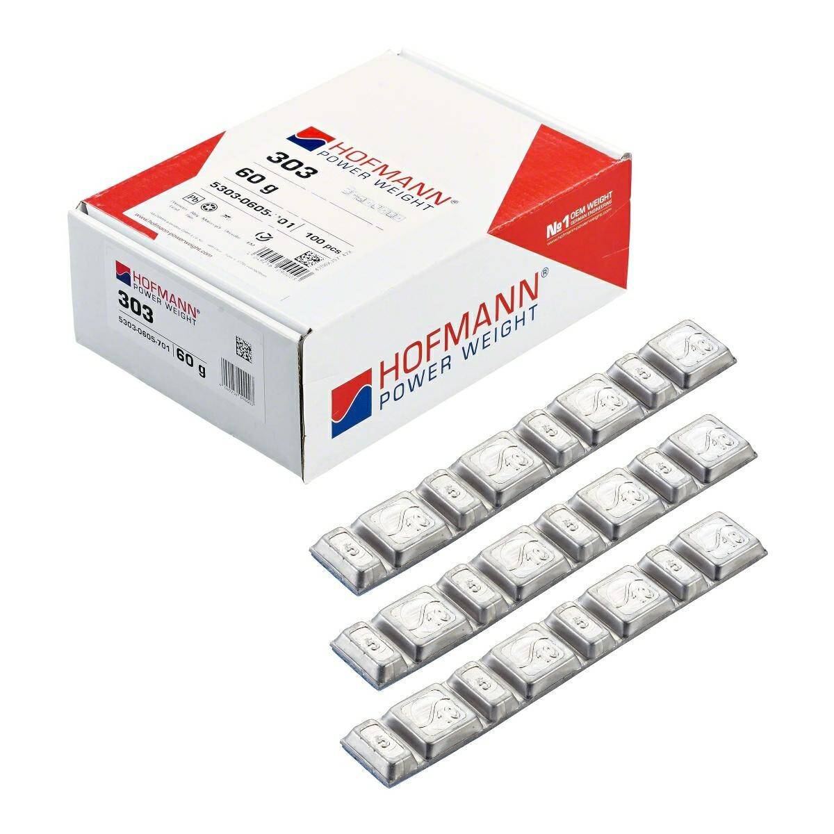 Adhesive Lead Weight Hofmann STANDARD Type 303-2/050 (Pb) 60g 4 x 5 g and 4 x 10 g - pack of 50 (H303-2/050)