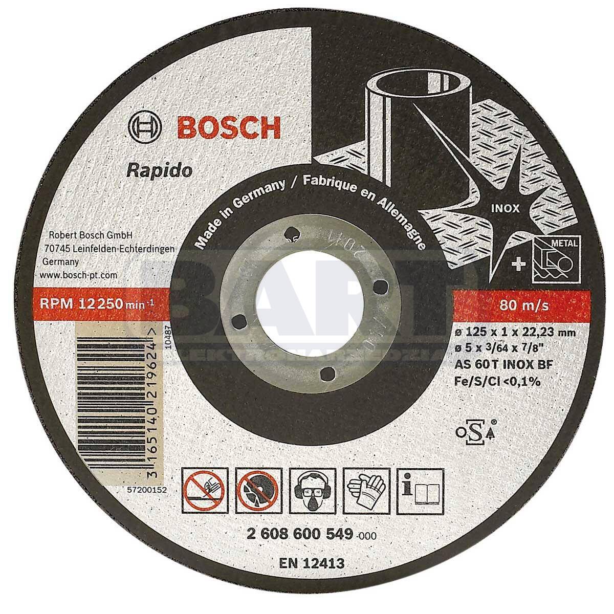 Bosch tarcza tnąca 12x22,2x1mm Best for Inox