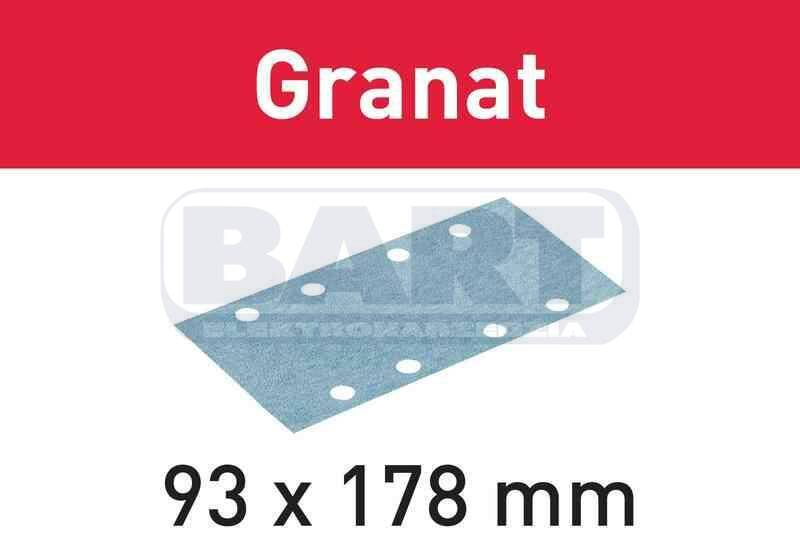 FESTOOL Arkusze ścierne Granat STF 93X178 P40 GR/50 