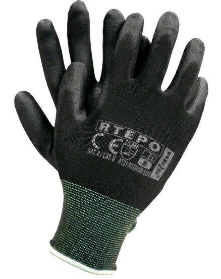 Rękawice ochronne RTEPO czarne 8