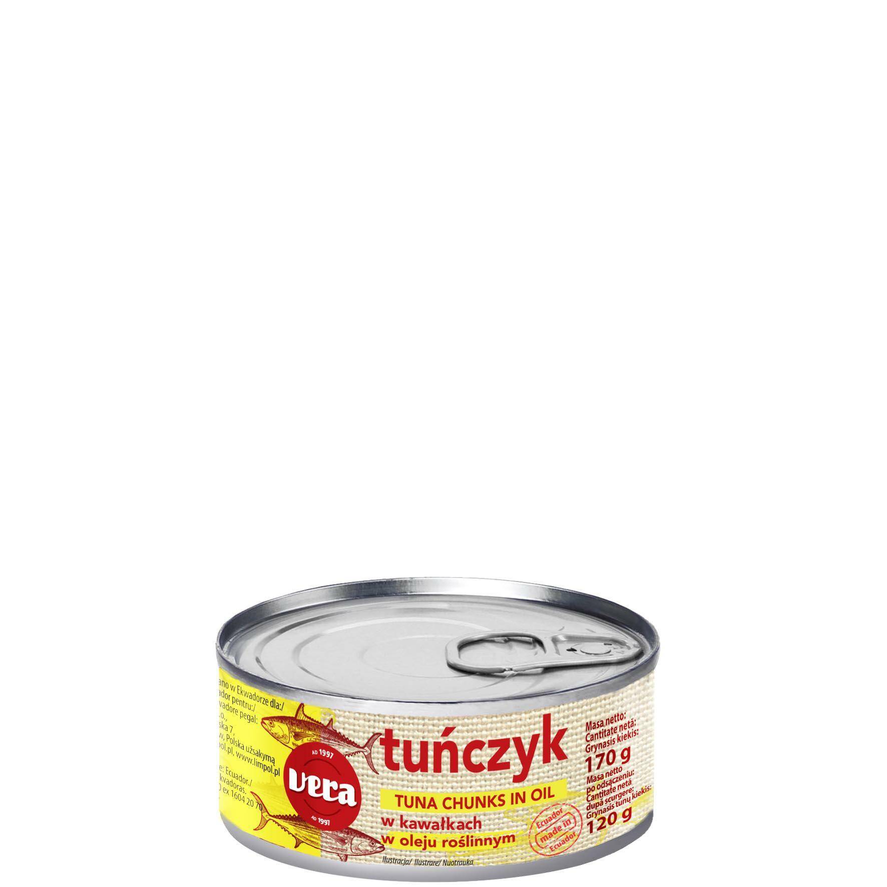 Tuńczyk kawałki w oleju  170g/120g Vera