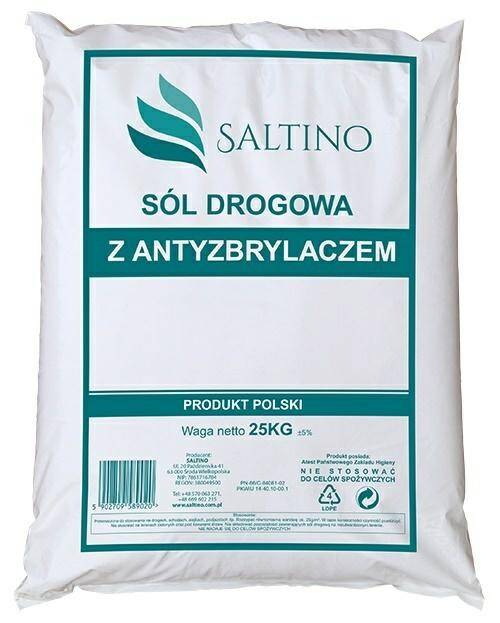 Sól drogowa z antyzbrylaczem 25 kg
