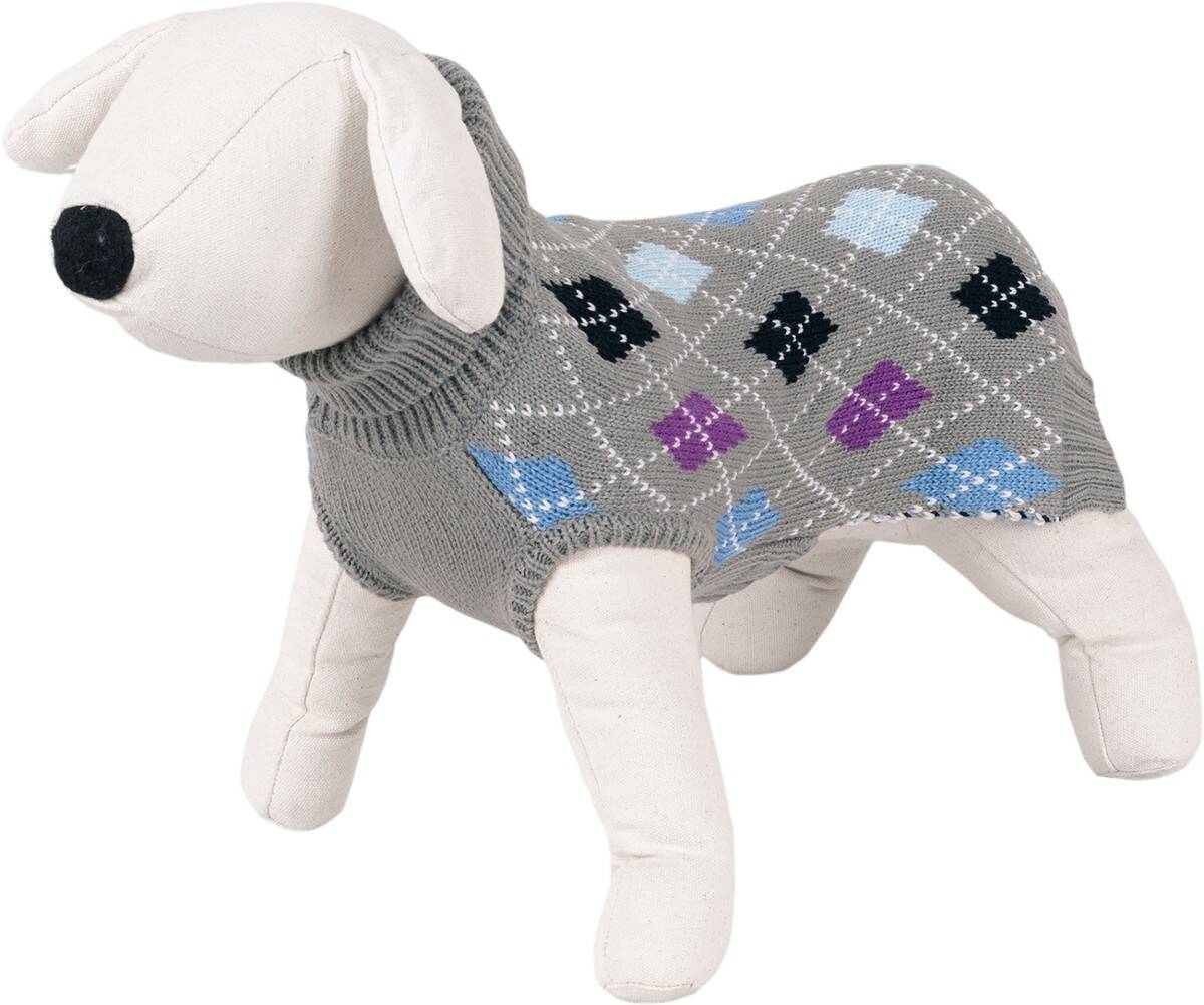 Classic Dog Sweater - Happet 400M - Grey M - 30cm