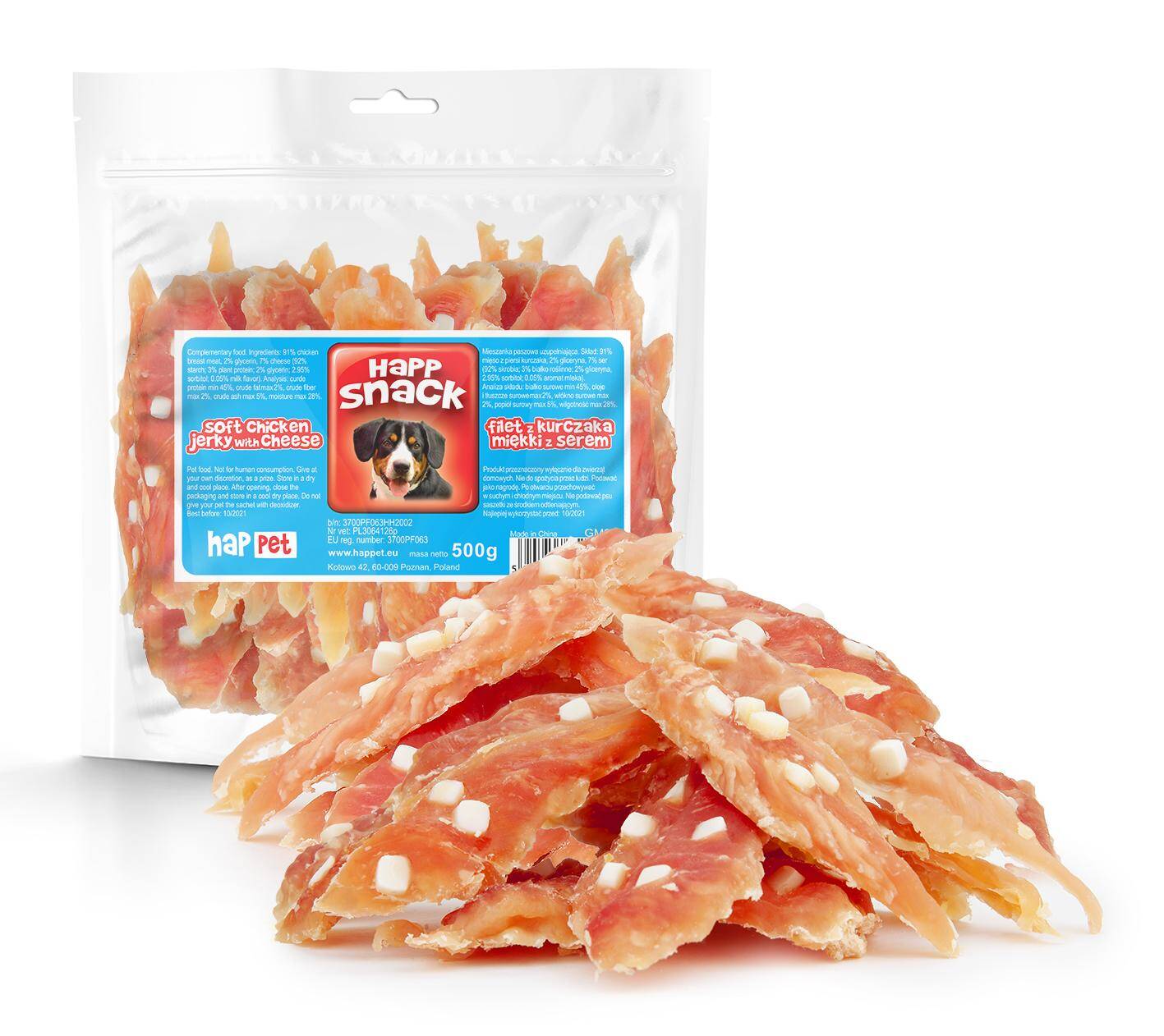 Soft chicken jerky with cheese - Happet GM34 - 500g