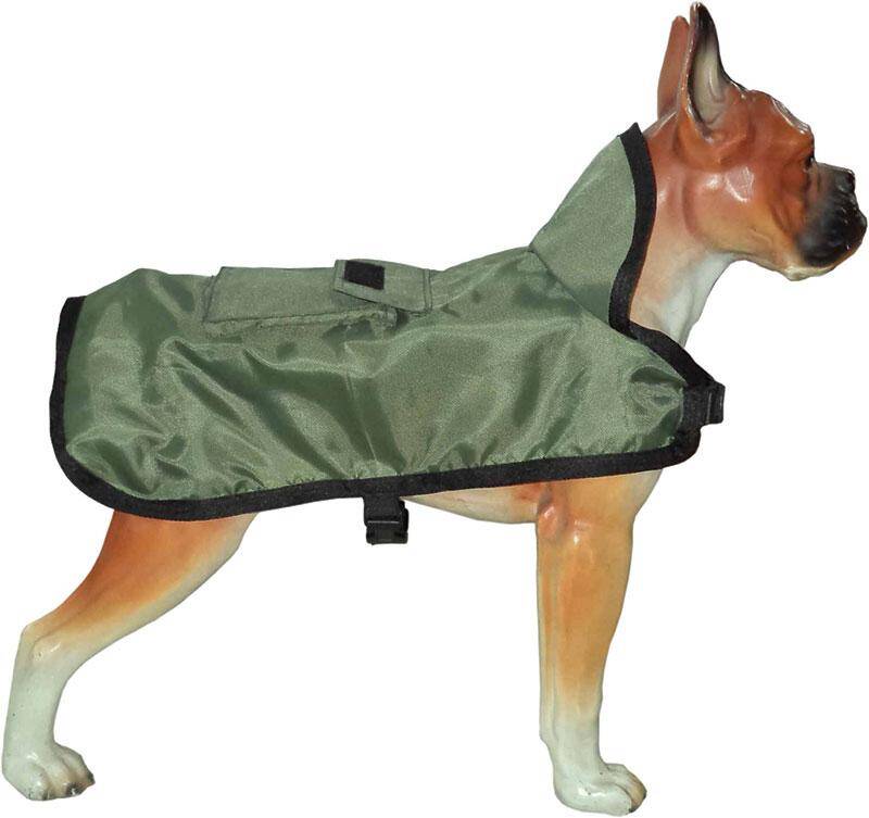 Hunderegenmantel mit Tasche XS Regencape für Hund der Größe XS oliv XS-30cm (Z-291BEE)