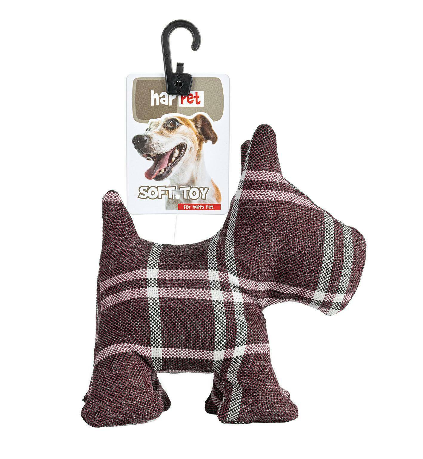 Z887 Textile toy terrier red stripe 20cm