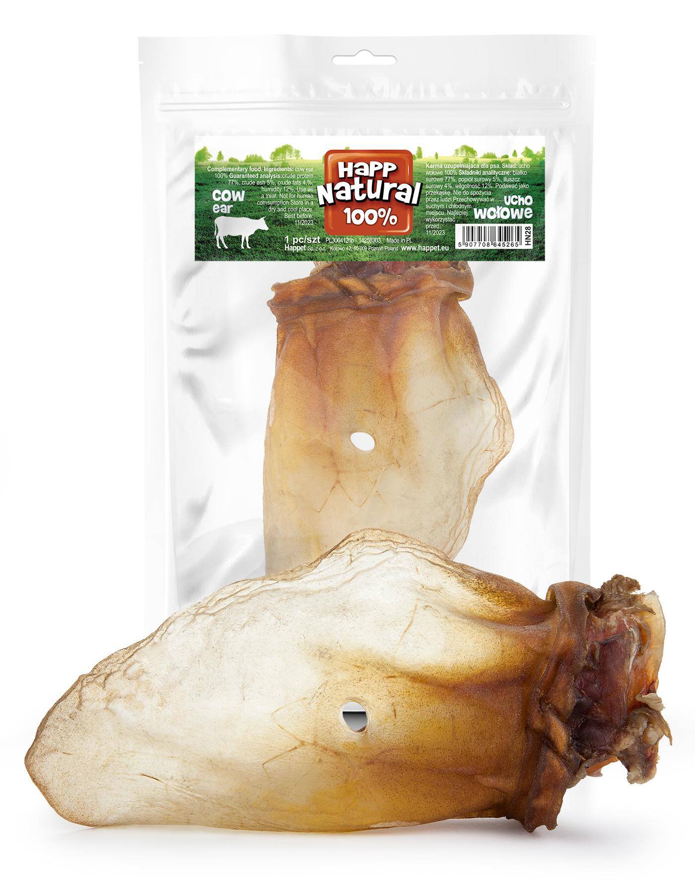 100% beef ear - natural dog chews 1 piece