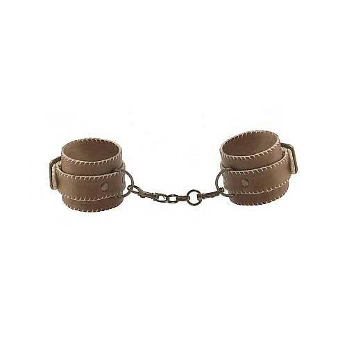 OUCH! LEATHER CUFFS BROWN