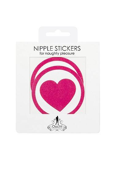 Ouch! Nipple Stickers Pink Serce