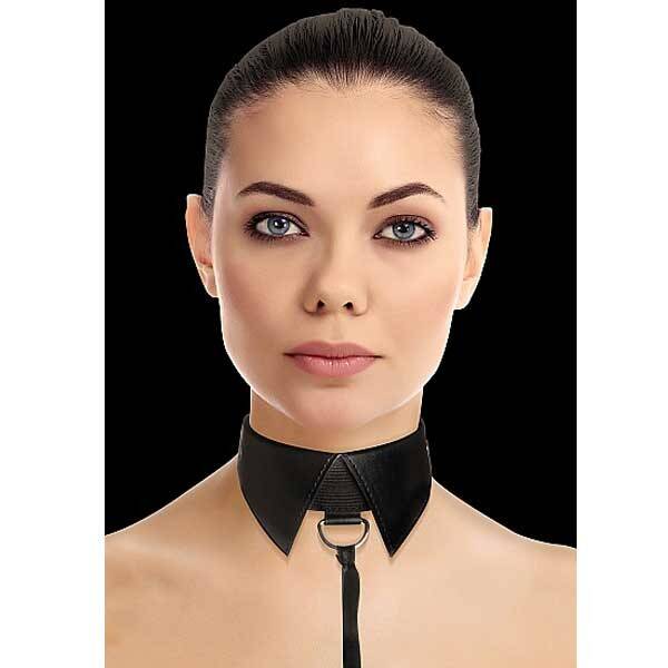 OUCH! CLASSIC COLLAR WITH LEASH BLACK