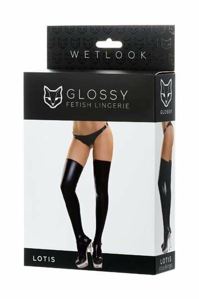 Shiny Wetlook Stockings Lotis Black