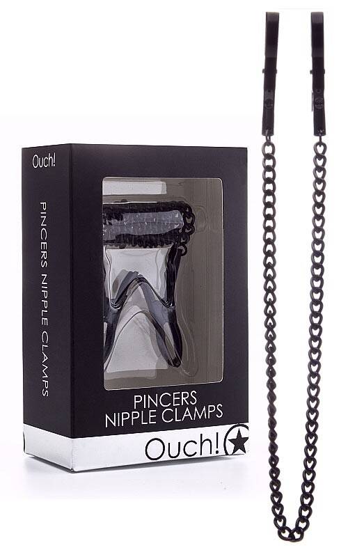 OUCH! PINCERS NIPPLE CLAMPS BLACK