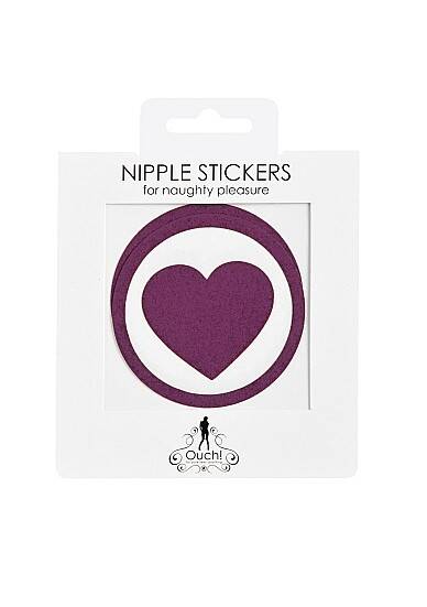 Ouch! Nipple Stickers Purple Serce